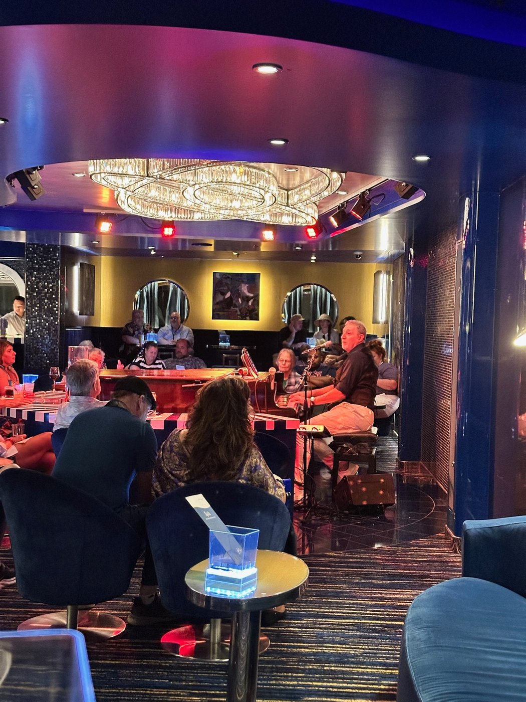 The piano bar aboard ship, evening